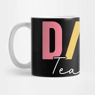 DHH Teacher Deaf and Hard Of Hearing Colorful Teacher ASL Mug